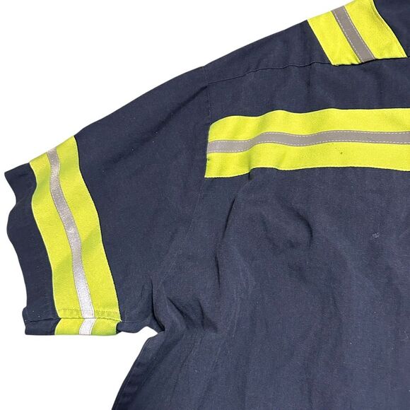 Hi-Visibility Reflective Work Shirt Cintas 3XL (2XL) SS Vintage Blue Utilitarian - Picture 12 of 13